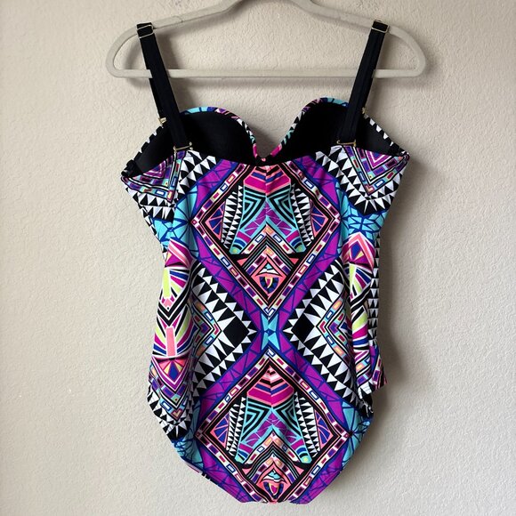 Swimsuits for All 14 Kaleidoscope Geometric Printed One Piece Swimsuit - Picture 6 of 14